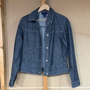 Ann Taylor Jeans Dark Wash Denim Jacket XS Classic Button Front
